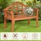 Costway 49'' Outdoor Folding Bench Eucalyptus Wood Backrest Armrest Patio Garden
